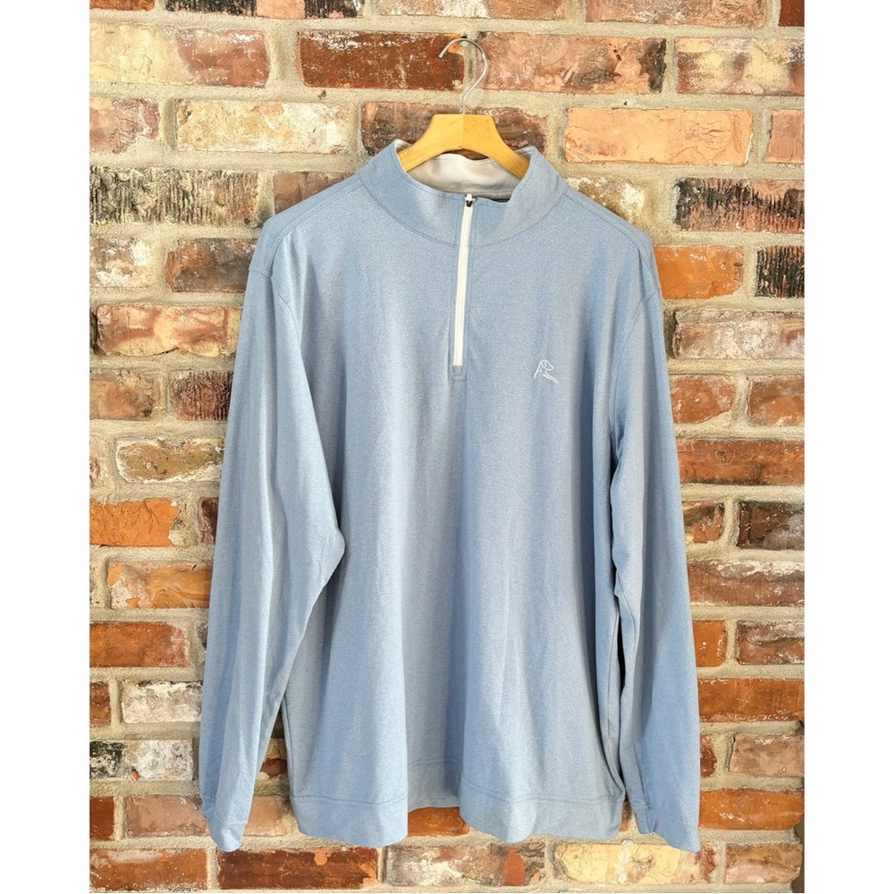 Rhoback Blue 1/4 Zip Performance Golf Pullover Shirt, XXL